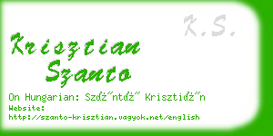 krisztian szanto business card